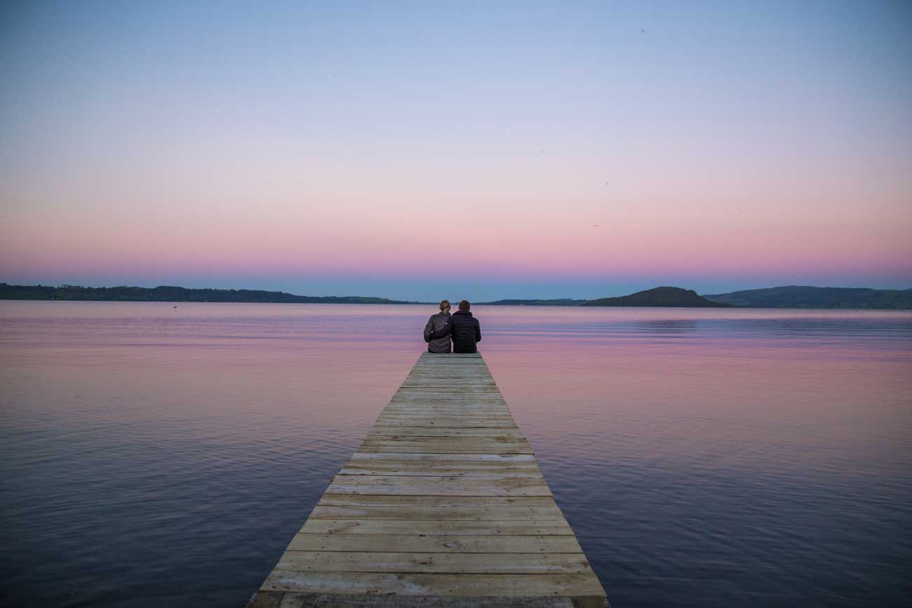 wharf with two friends